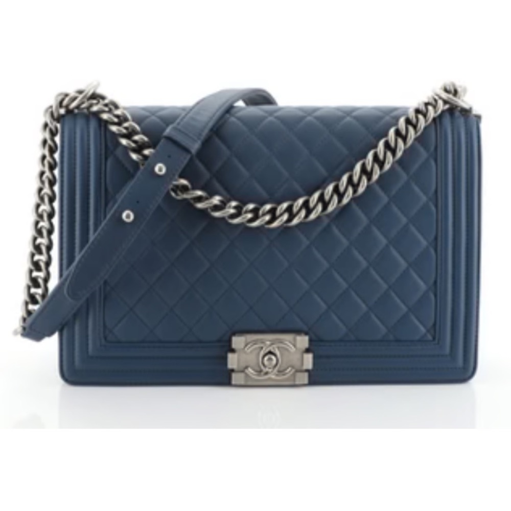 CHANEL Blue Quilted Crossbody Bag